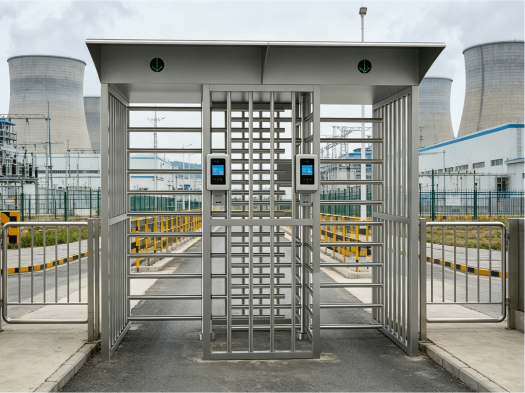 Dual lane full height turnstile double full height turnstile 304 stainless steel two-lane full height security gate anti-tailgating