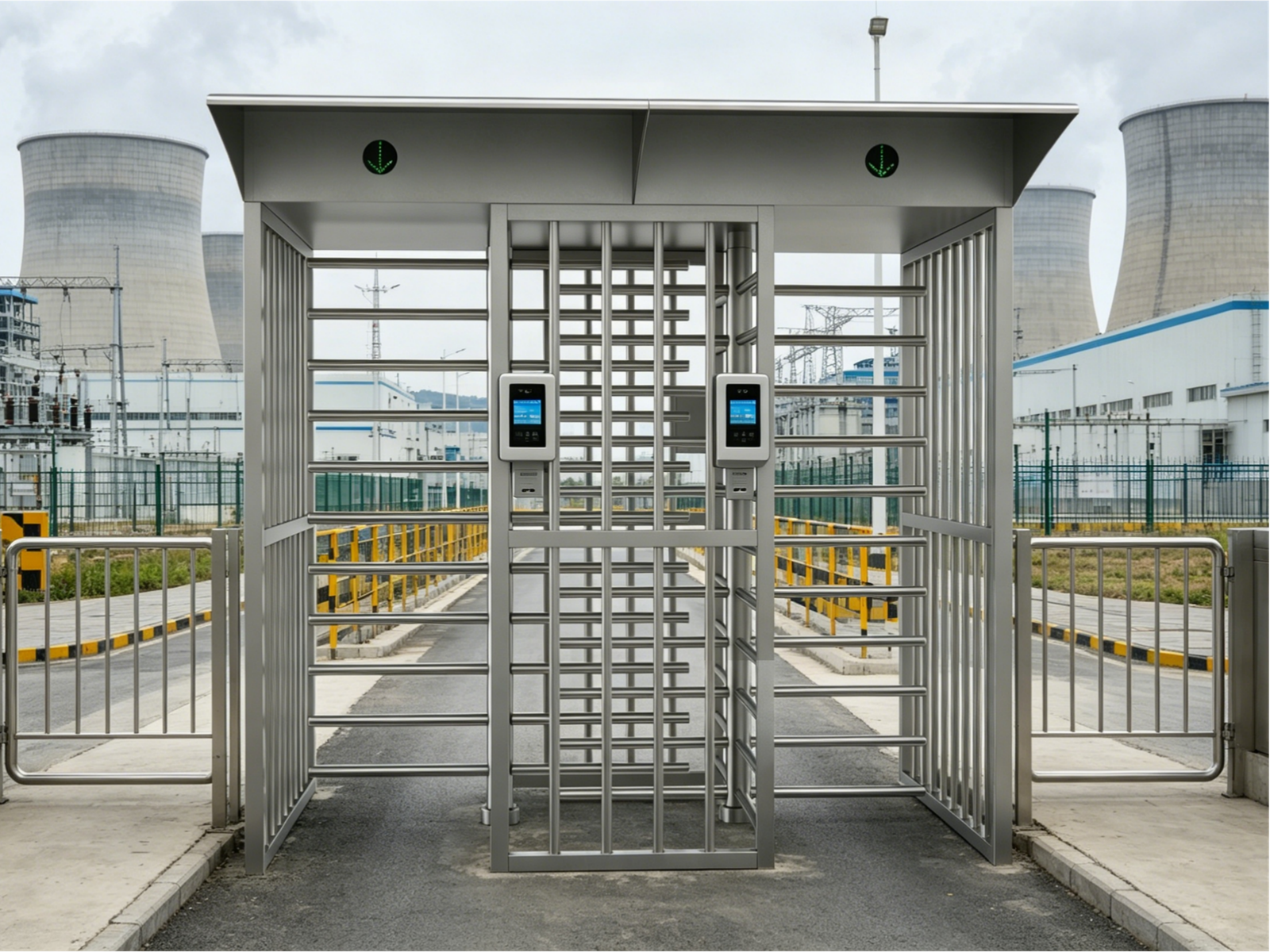 Dual lane full height turnstile double full height turnstile 304 stainless steel two-lane full height security gate anti-tailgating